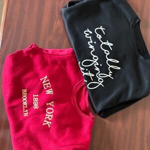 Shein Sweatshirt Set – Size M, Black & Red